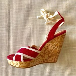 See by Chloe Carved Wedge Ankle Straps Sandals